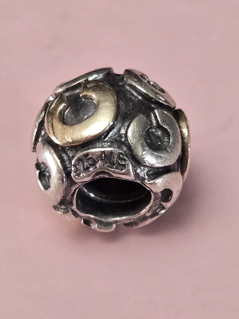 Pandora Two-Tone Letter C Charm Bead — Silver and Gold Accents - Picture 2 of 3